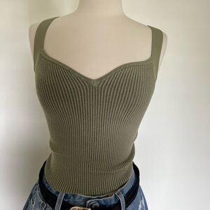 Abercrombie & Fitch Sage Green Ribbed Camisole